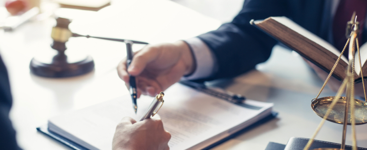 Person sitting with divorce attorney