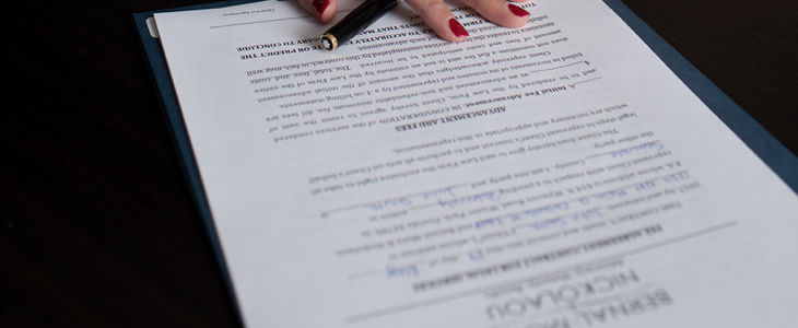 Paperwork showing details for name change
