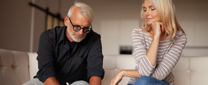 Older couple dealing with divorce near retirement