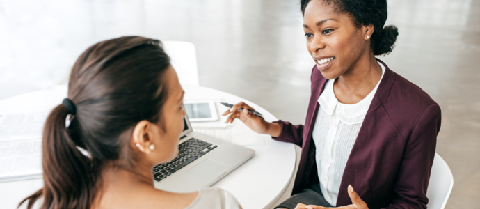 Woman meeting with a divorce lawyer